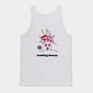 Cute and creepy Halloween cup cake - looking sharp Tank Top